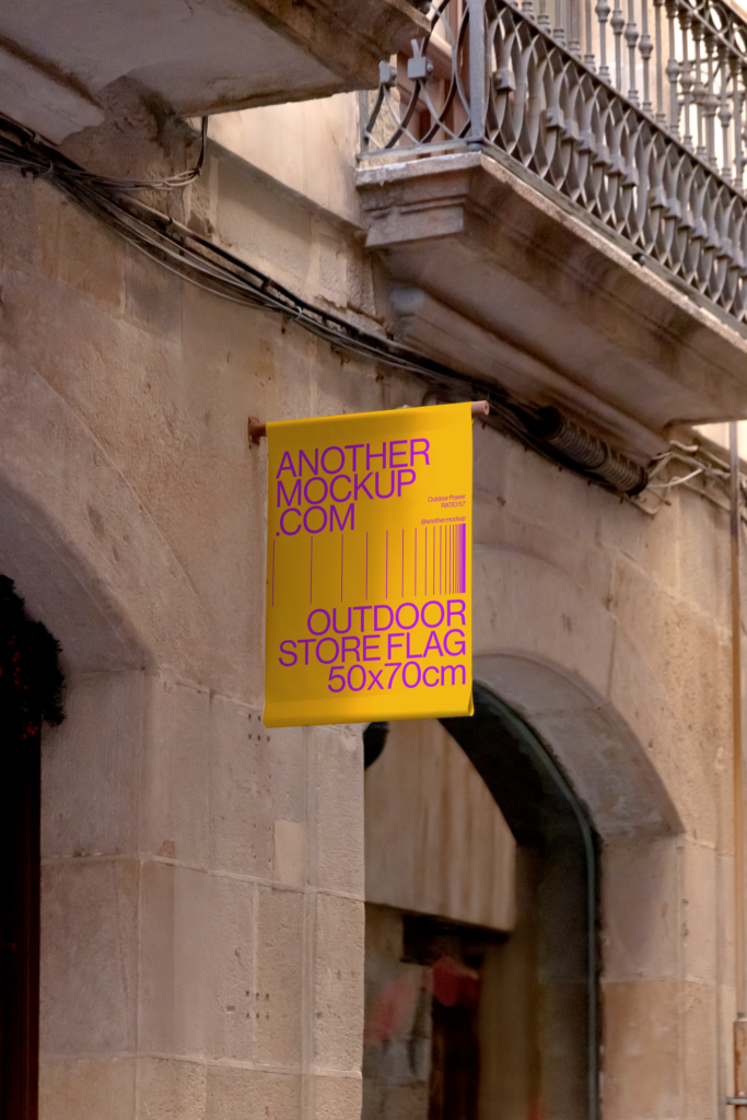 ANOTHER MOCKUP BARCELONA 012 OUTDOOR STORE FLAG