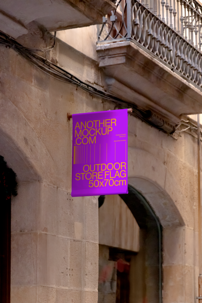 ANOTHER MOCKUP BARCELONA 012 OUTDOOR STORE FLAG